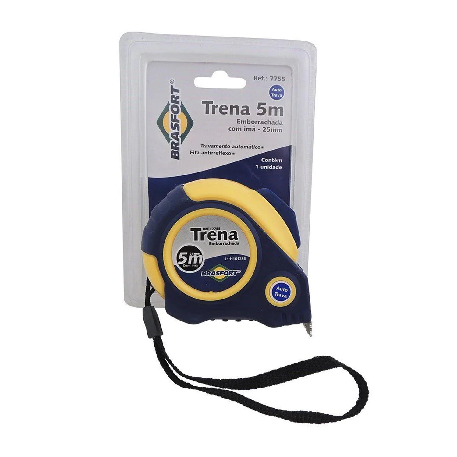 Trena Emborrachada Auto-trava 5m x 25 mm Brasfort em Oferta!