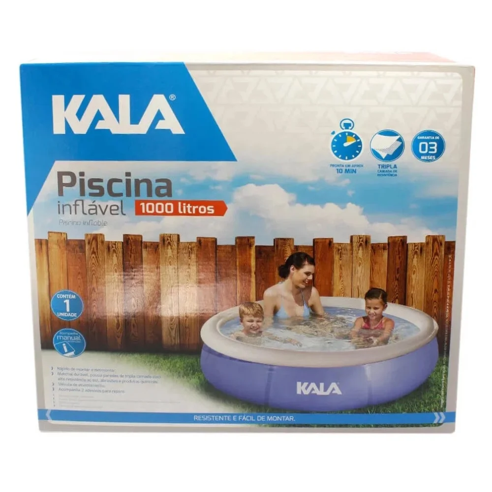 Piscina Inflável com Borda Redonda 1000L - Kala-726591