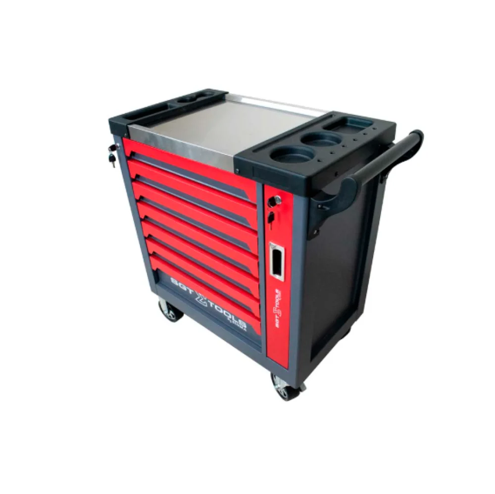 Carrinho de Ferramentas em Aço com 7 Gavetas Vermelho - SigmaTools-1205100621