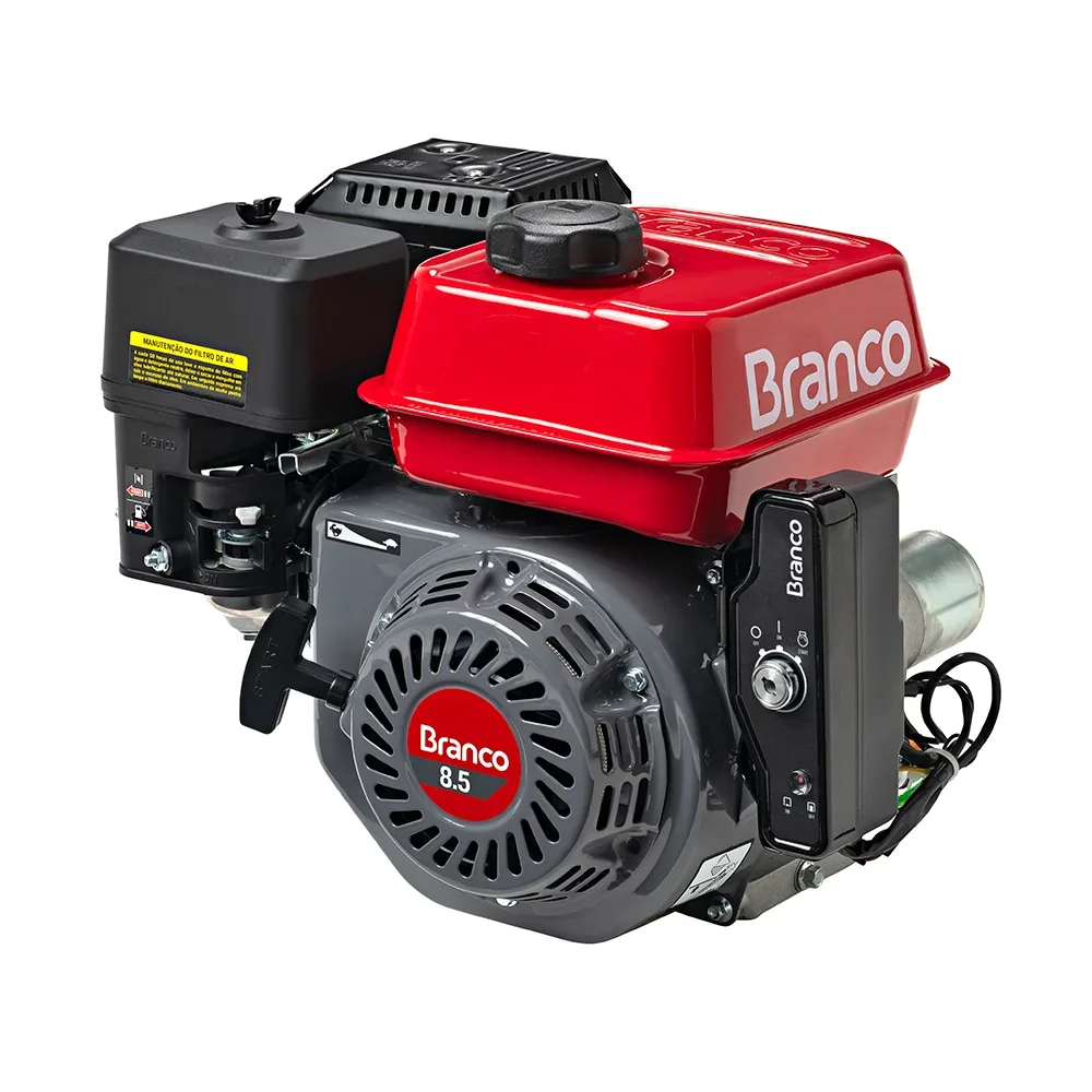 Motor 8.5HP a Gasolina Refrigerado a Ar 4 Tempos Partida Elétrica- Branco-B4T-8.5