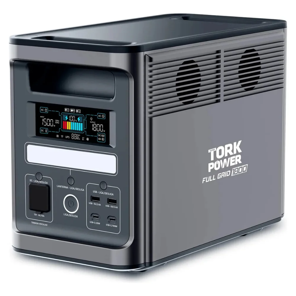 Estação De Energia Solar Gerador Portátil 1800w Super - Tork