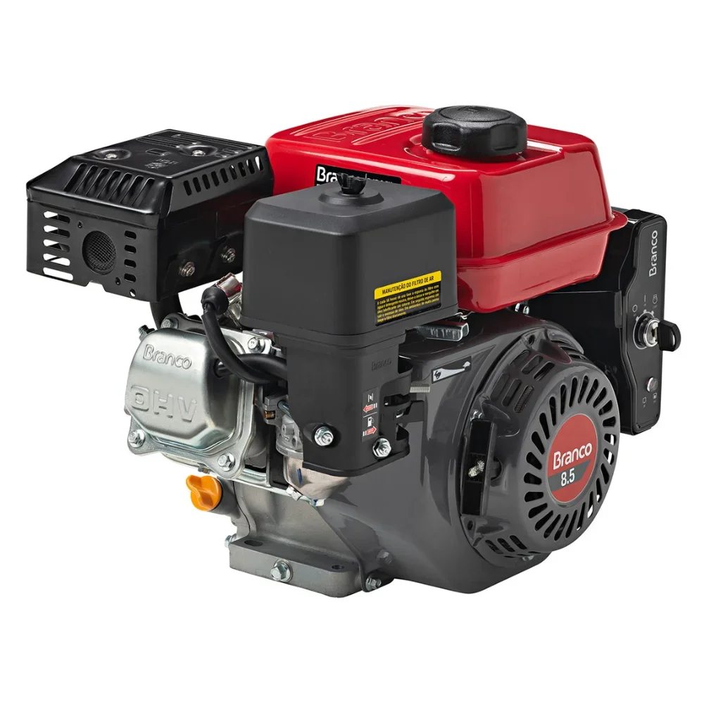 Motor 8.5HP a Gasolina Refrigerado a Ar 4 Tempos Partida Elétrica- Branco-B4T-8.5