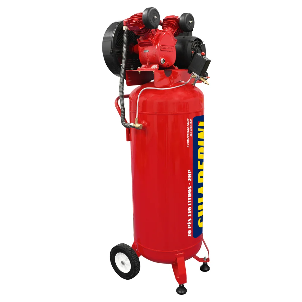 Compressor de Ar 10 Pcm 110L Vertical 110/220V Mono Red - Chiaperini-27270