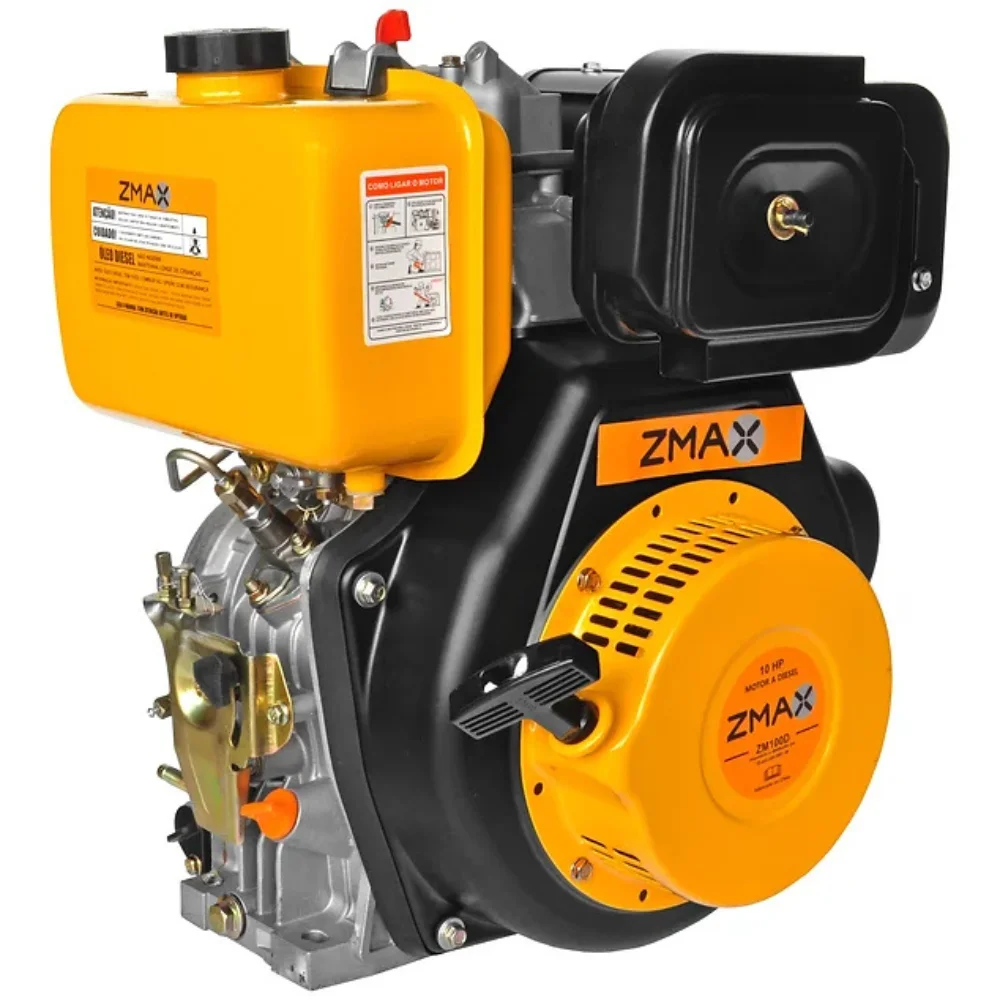 Motor a Diesel com 10 HP  4 Tempos Monocilíndrico 406 cm³ Partida Manual - Zmax-ZM100D