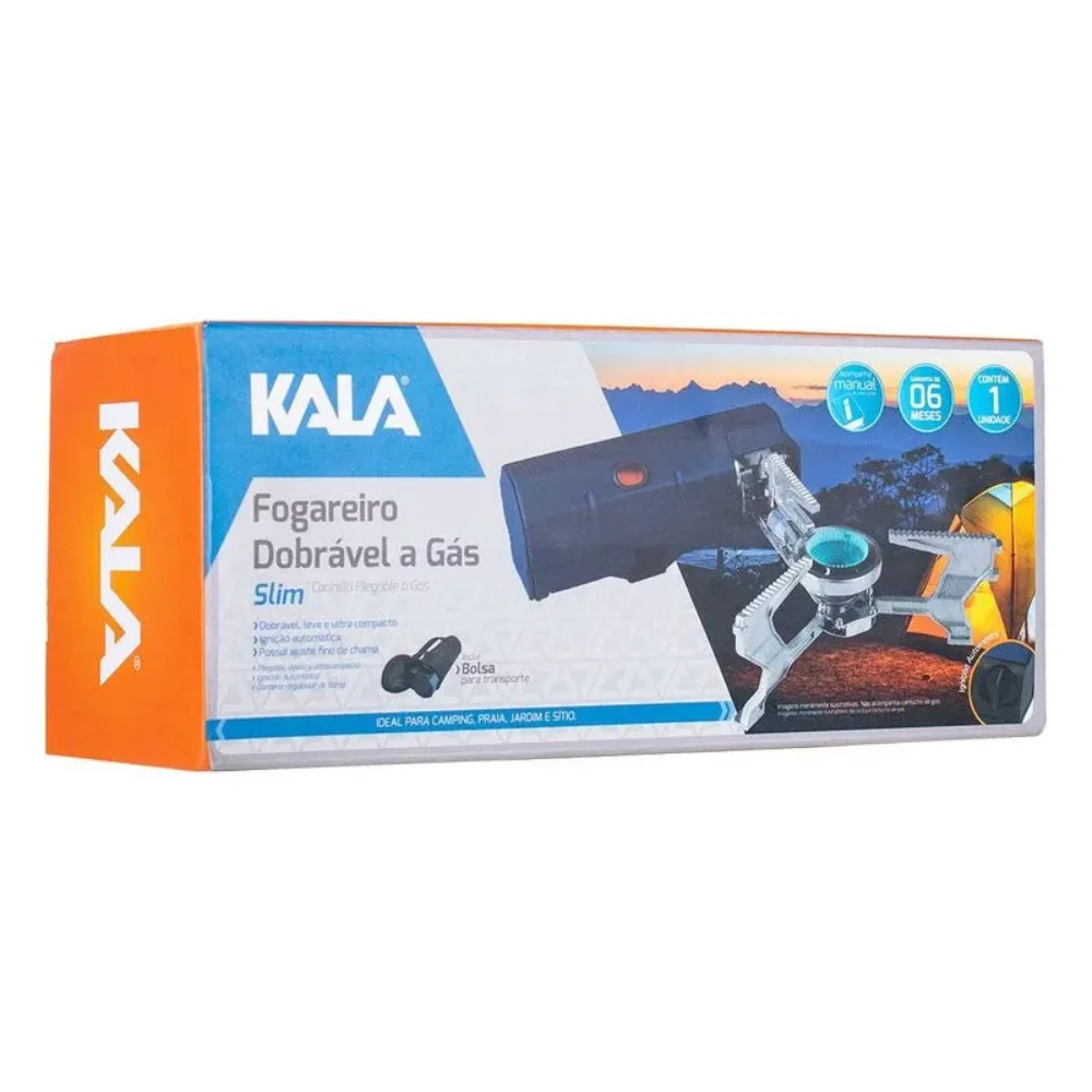 Fogareiro a Gás Slim Azul - Kala-331749