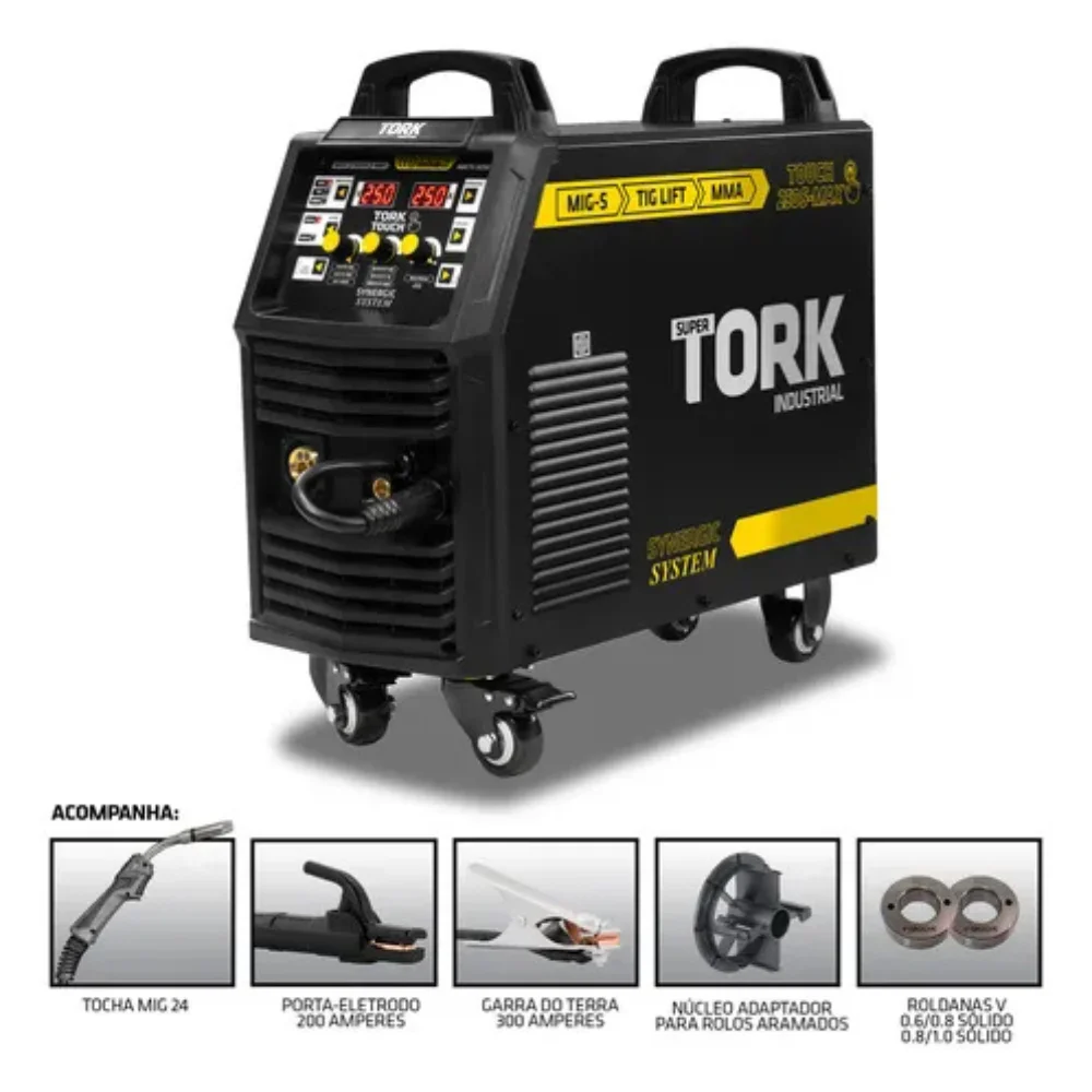 Super Tork TOUCH 250S-MAX Máquina De Solda Inversora Mig Mma 250a 220V 50Hz 60Hz - Tork