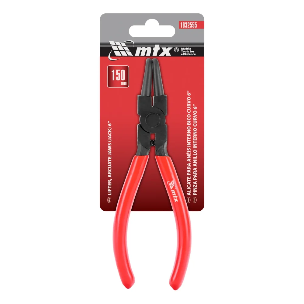 Alicate para Anéis Internos Curvo 6" 150mm – MTX-1832555