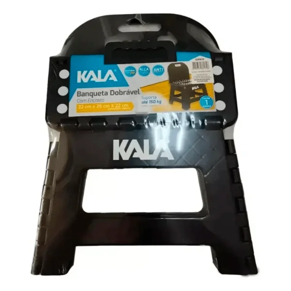 Banqueta Plástica Dobrável com Encosto 22cm – KALA-328838