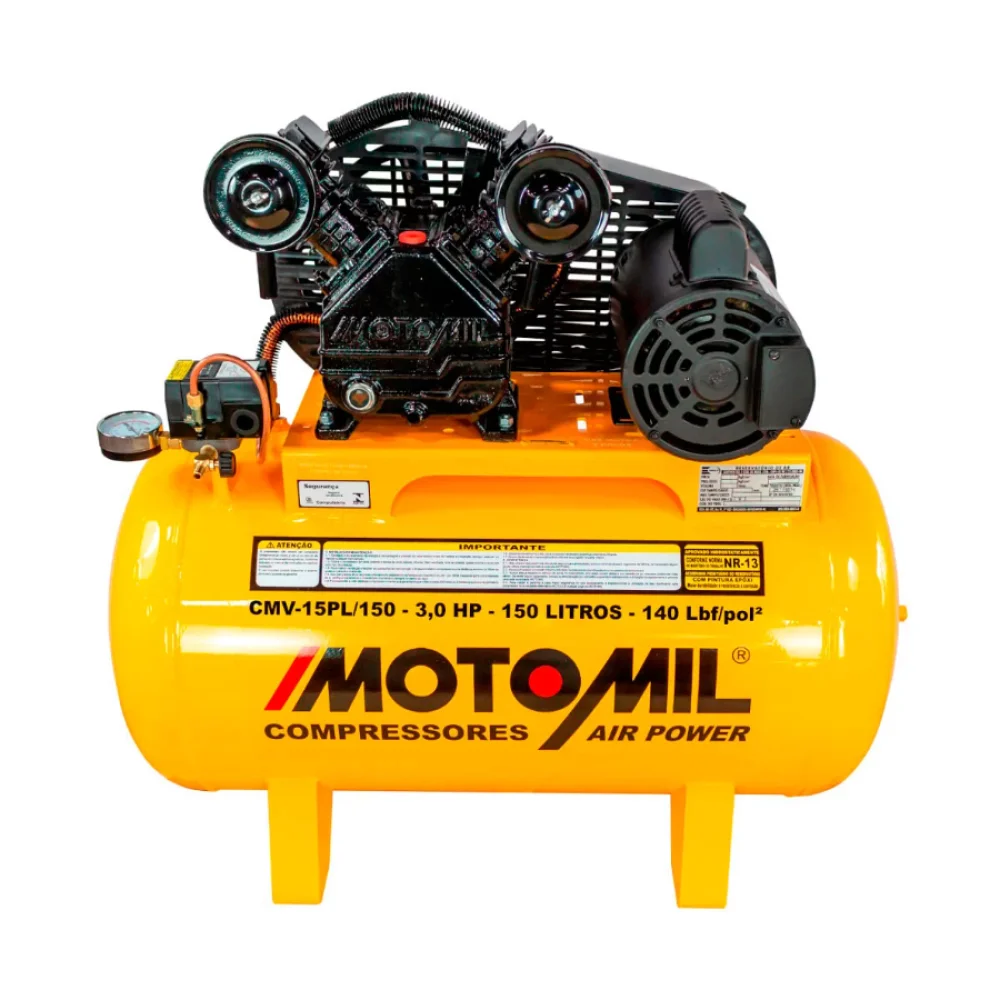 Compressor de ar 15 Pcm 3HP 150 Litros Mono 110/220V - MOTOMIL-37825.7
