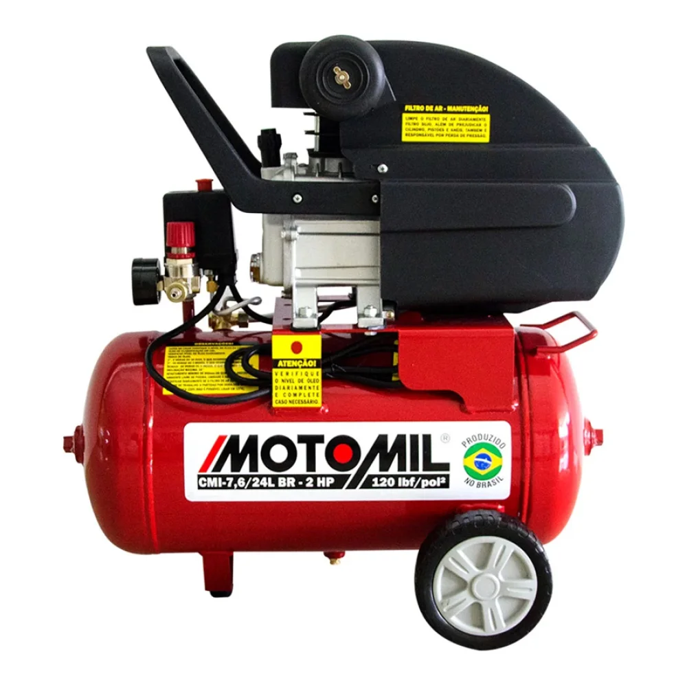 Motocompressor de Ar 7,6 PCM 2,0HP 24 Litros Bivolt- Motomil-37810.2