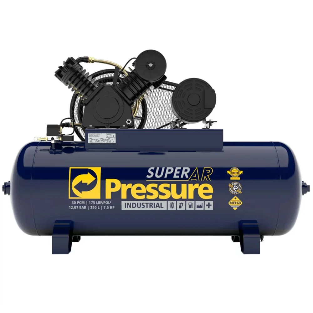 Compressor de Ar 30 PCM 175 PSI 250 Litros 220/380V Trifásico - Pressure-8975701081