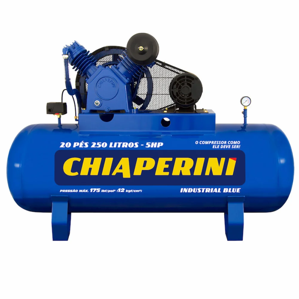 Compressor de Ar 20 Pcm 250L 5HP 220/380V Trif Blue - Chiaperini-20857