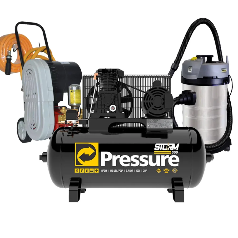 Equipamentos Profissionais para Lava Jato com Compressor 10 Pés Pressure