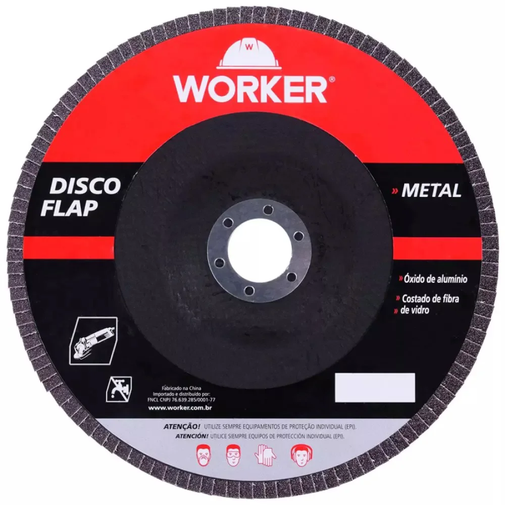Disco Flap Reto G120 115x22,2mm Metal - Worker