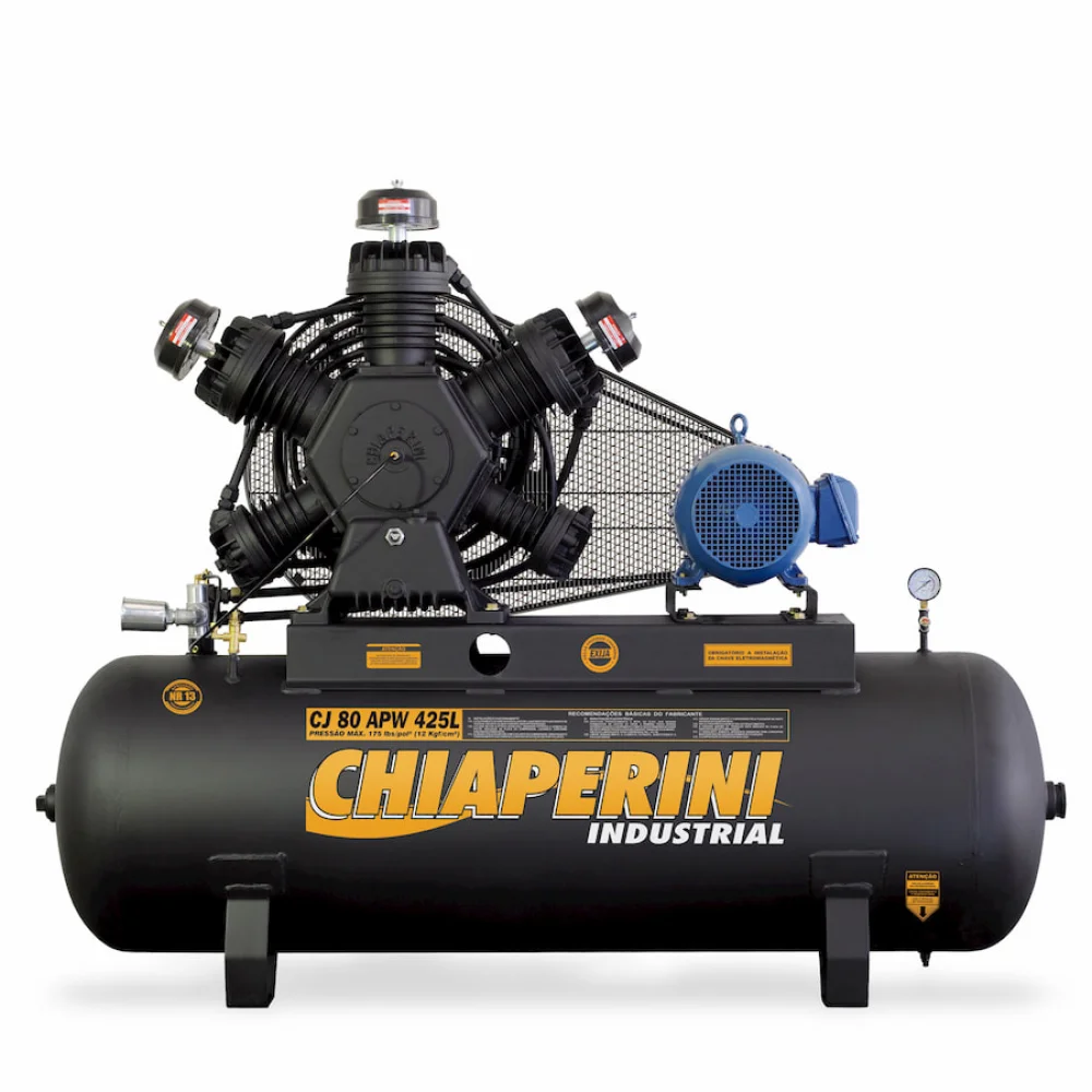 Compressor de ar 80 PCM Superindustrial 20HP 220/380V 175lbs 425L - Chiaperini-409494