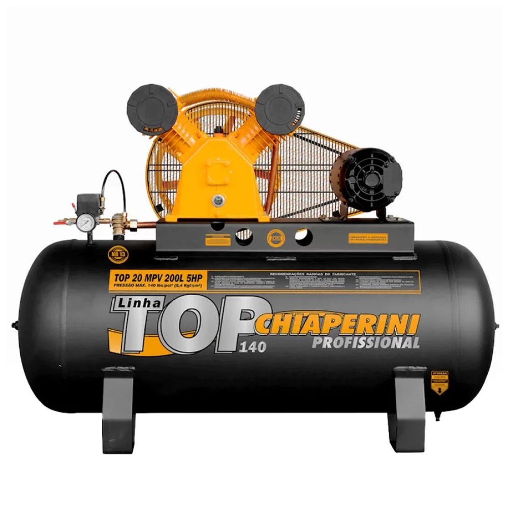 Compressor de Ar 20 Pcm 140PSI 200 Litros Monofásico TOP20 220 - Chiaperini-000026071