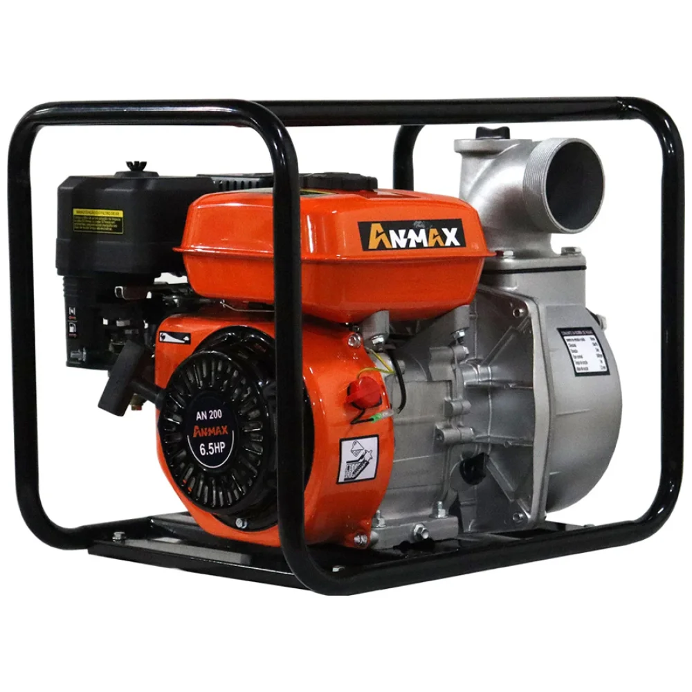 Motobomba Gasolina 6,5HP 196cc 3x3 Pol. Auto Escorvante Partida Manual - ANMAX-043930