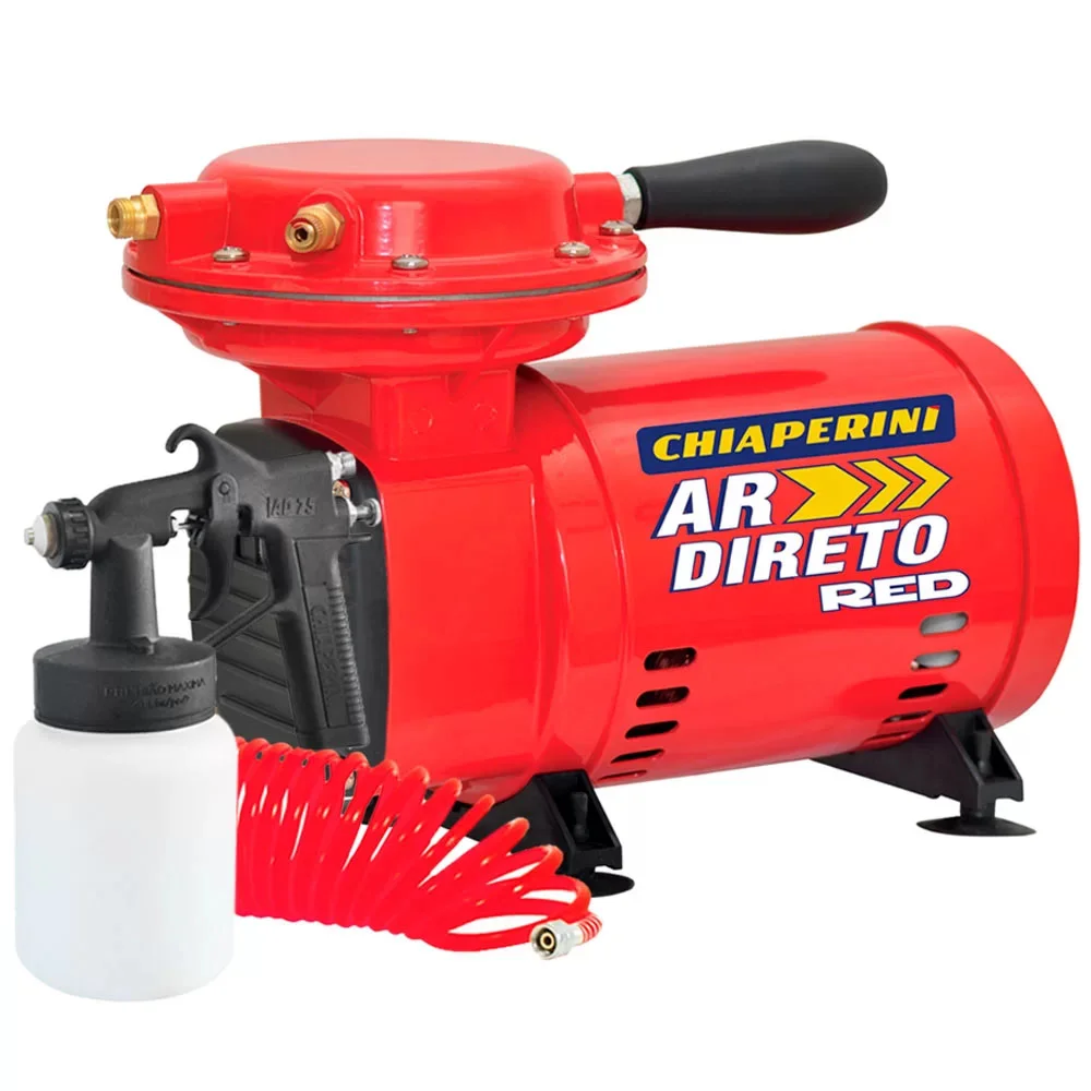 Motocompressor de Ar Direto Red 2,3 Pés 40PSI Mono Bivolt com Pistola e Mangueira - CHIAPERINI-20328