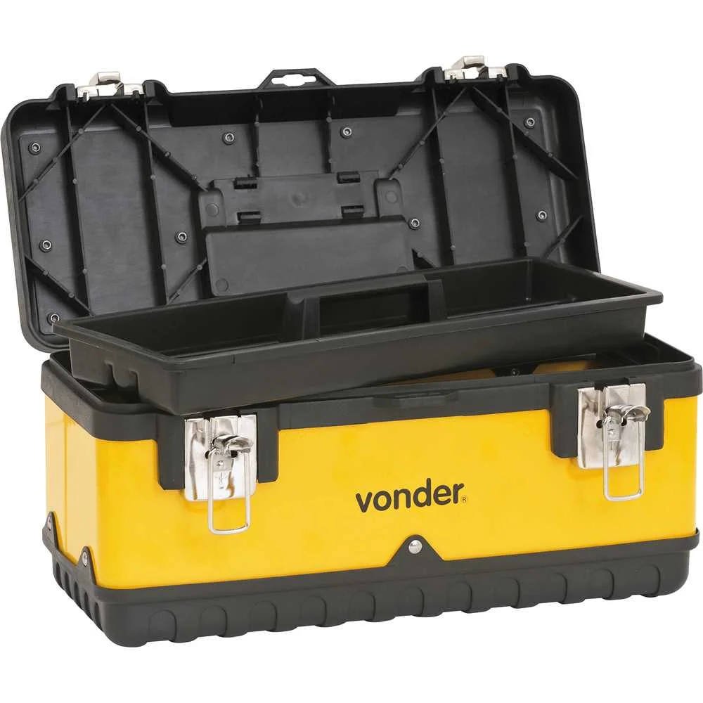 Caixa para Ferramentas Plástica/Metálica 38 cm x 16 cm x 18 cm – Vonder-61.05.380.000
