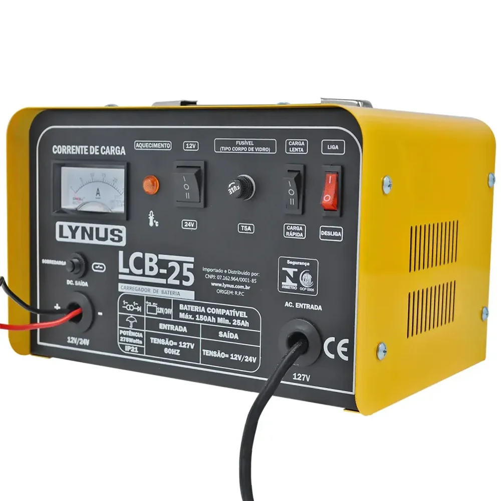 Carregador de Bateria Portátil 127V - LYNUS - LCB-25 - 00005388.4