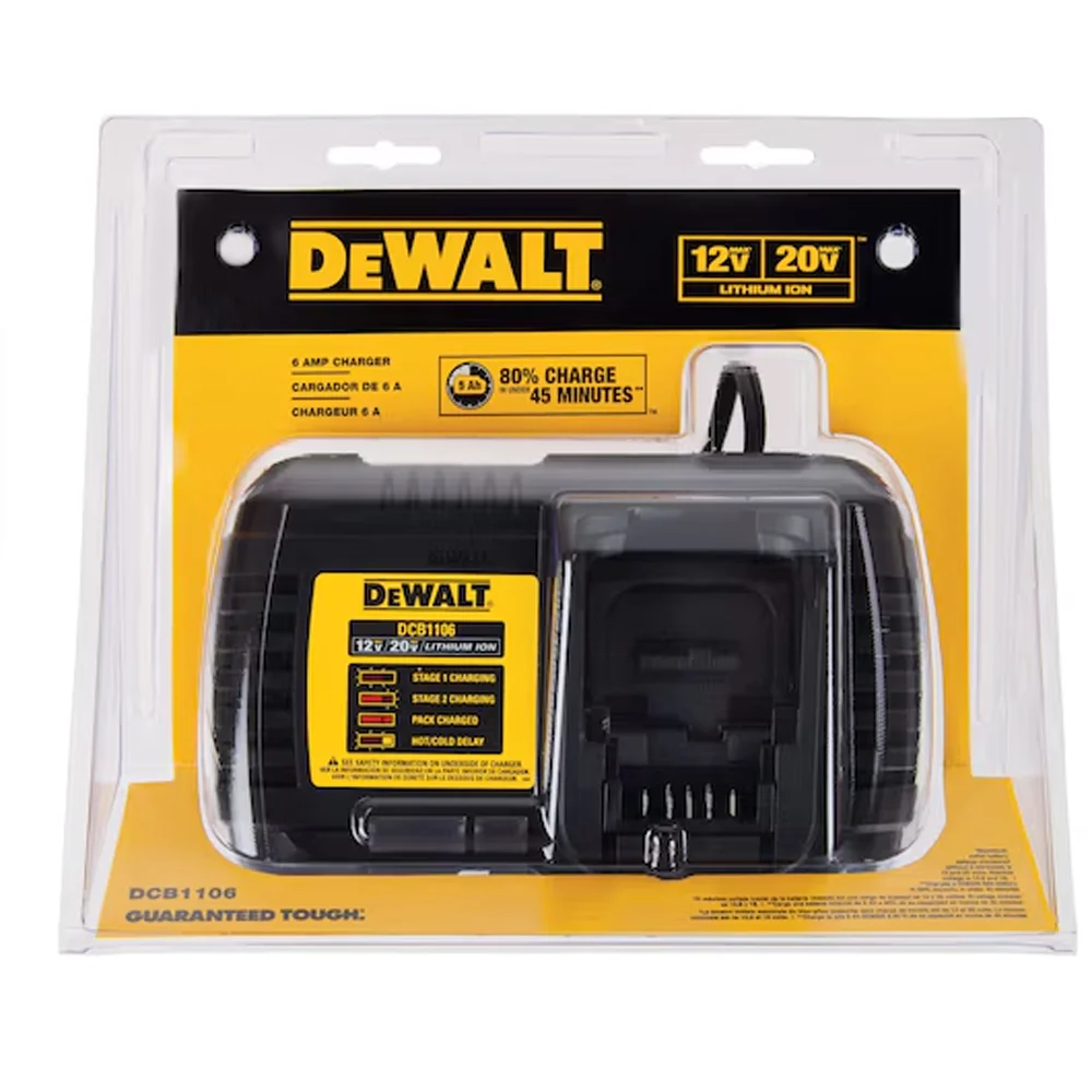 Carregador rápido de bateria 20V MAX 6Ah – DeWalt-DCB1106-BR