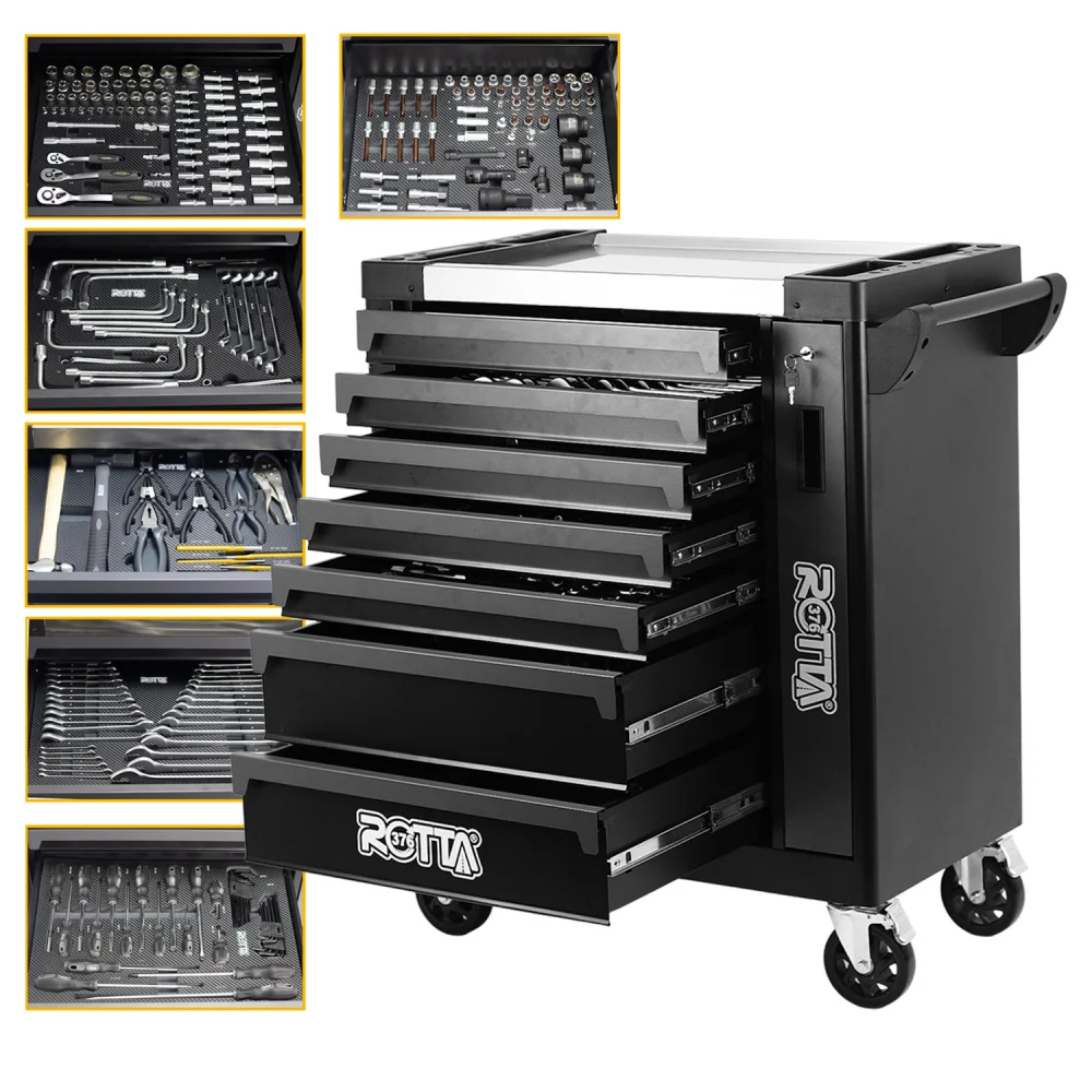 Carrinho com 262 Ferramentas 7 Gavetas – Rotta376 -3700