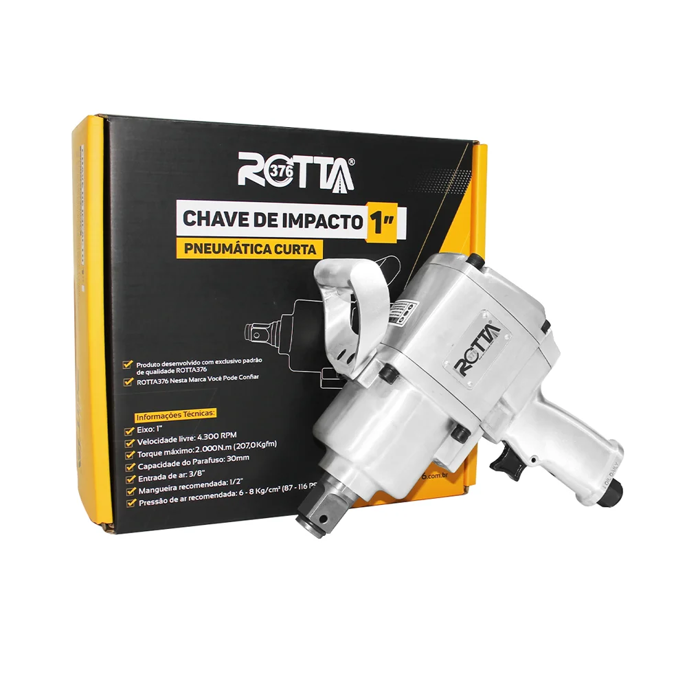 Chave de Impacto 1″ 4.300RPM Curta 200KGF - ROTTA-7462