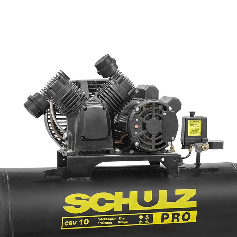 Compressor de Ar 10 Pcm 110L 2HP 140PSI - Schulz-Pro CSV 10/110