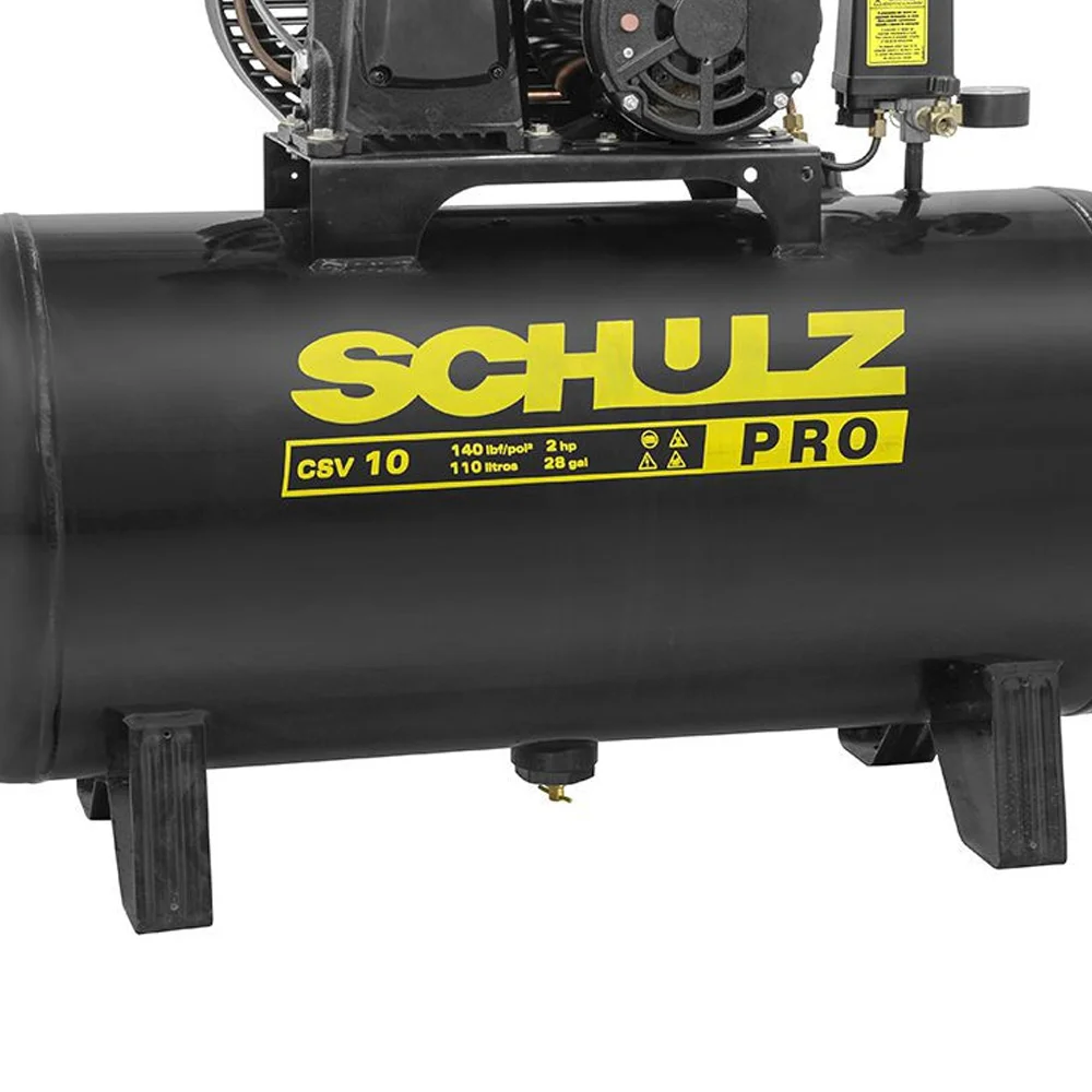 Compressor de Ar 10 Pcm 110L 2HP 140PSI - Schulz-Pro CSV 10/110