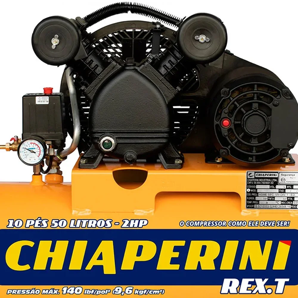 Compressor de Ar 10 Pcm 2Hp 50L 140Lbs 127/220V - Chiaperini-409509