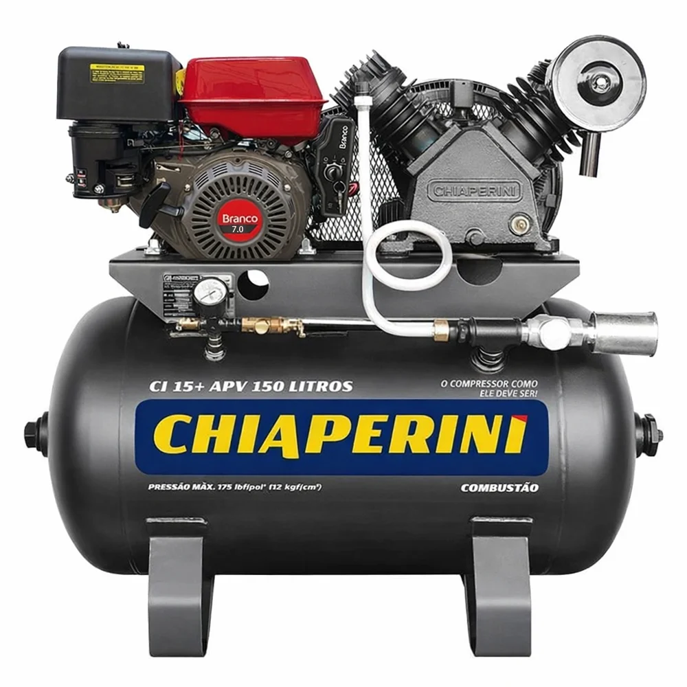 Compressor de Ar 15PCM 150L 175PSI Gasolina 7HP Partida Elétrica – Chiaperini-000030044