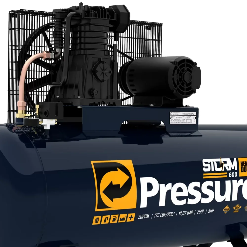Compressor de Ar 20 PCM 175Lbs 200L 220/380V Storm 600 - Pressure-Heavy Duty