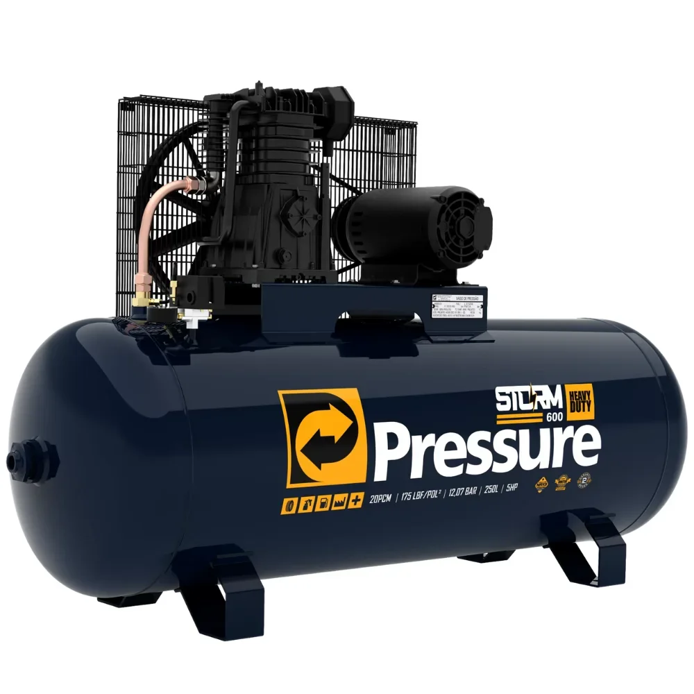 Compressor de Ar 20 PCM 175Lbs 200L 220/380V Storm 600 - Pressure-Heavy Duty