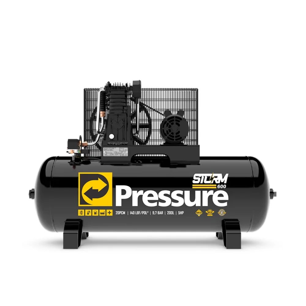 Compressor de Ar 20 Pcm 200 Litros com Motor 7HP ZMax - Pressure Storm 600