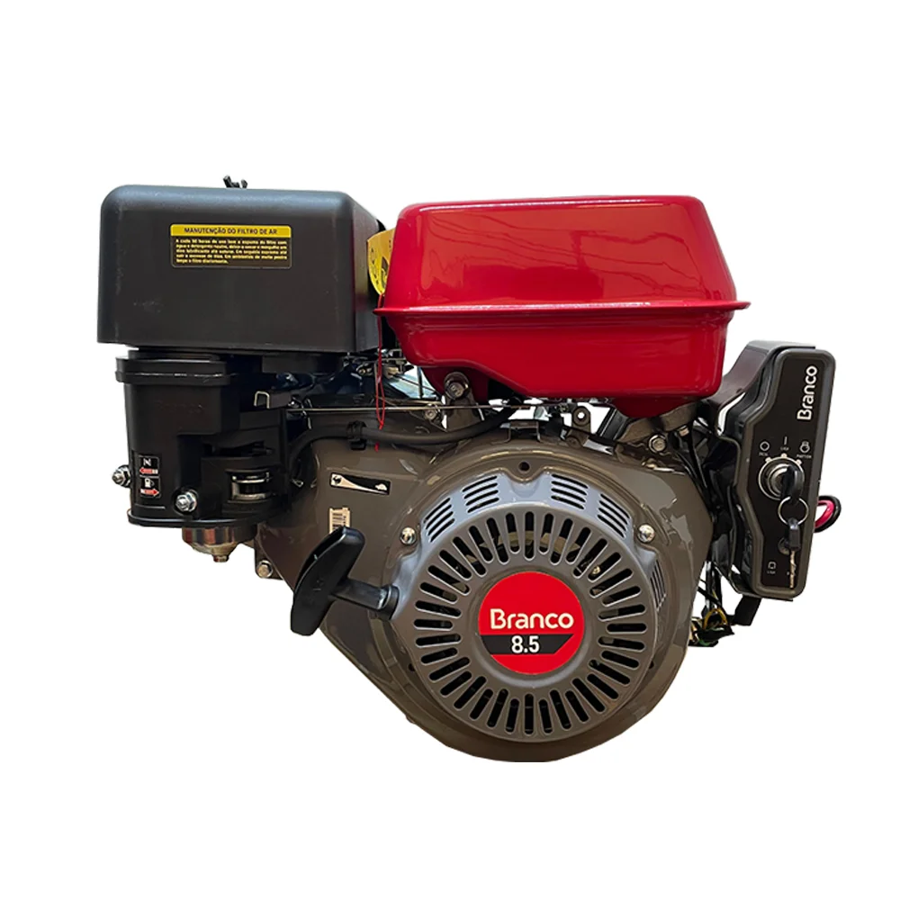Compressor de Ar 20 Pcm à Gasolina 8,5HP Branco com Partida Elétrica de 140PSI de Pressão e 200 Litros - Pressure