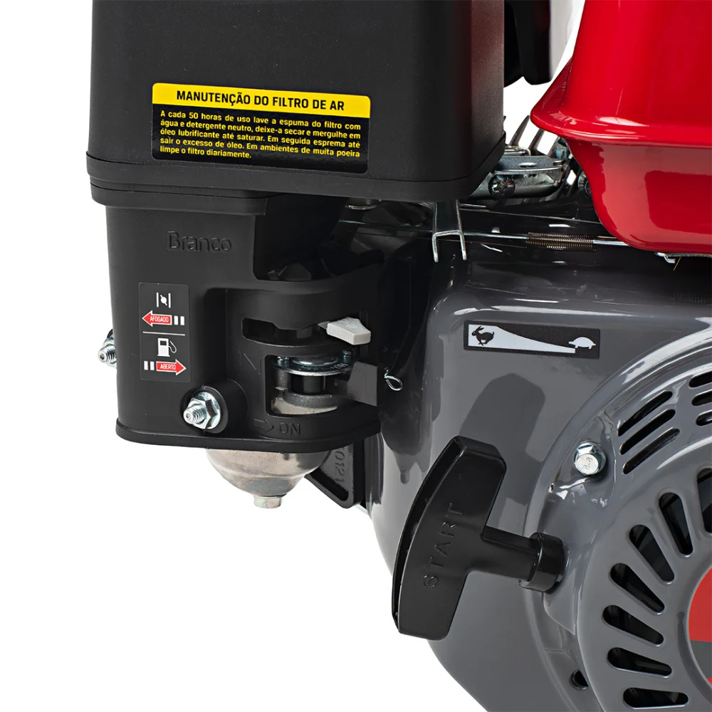 Compressor de Ar 20 Pcm à Gasolina 8,5HP Branco com Partida Elétrica de 140PSI de Pressão e 200 Litros - Pressure