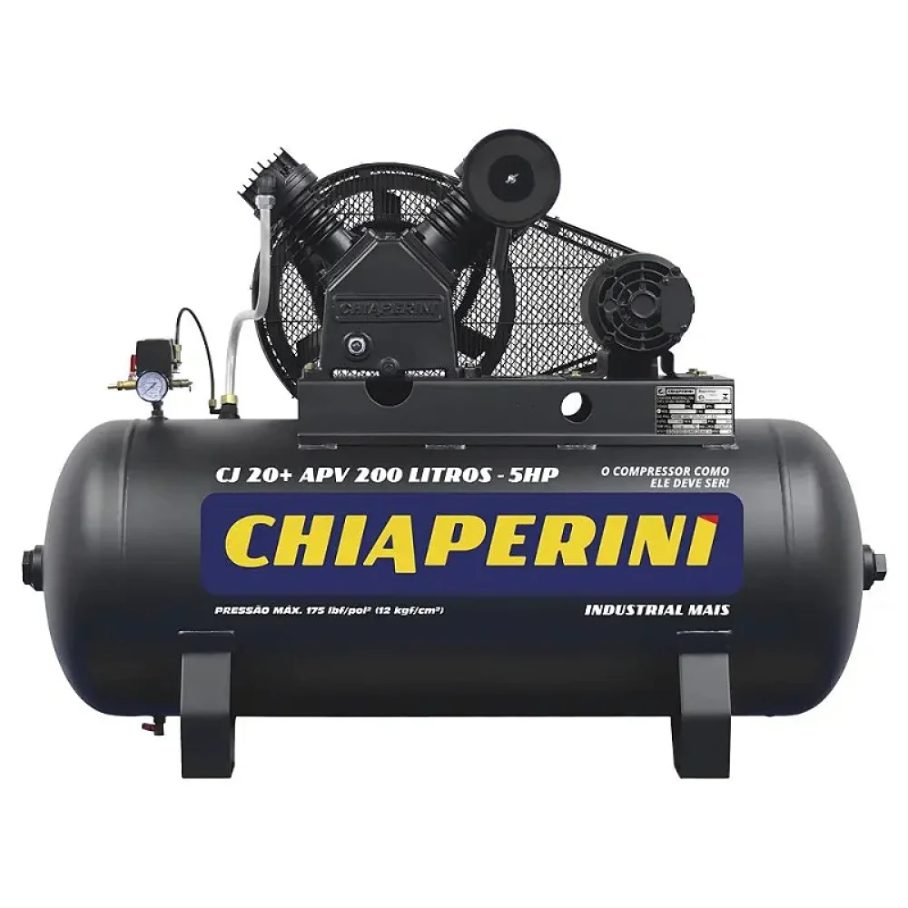 Compressor de Ar 20PCM 200L 175PSI 5HP Monofásico 220/380V – Chiaperini-000026068