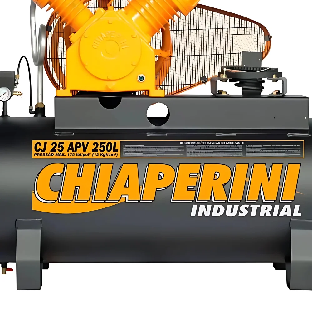 Compressor de ar 25 PCM 250 Litros 175PSI Industrial Sem Motor - Chiaperini-CJ25APV250L-SM
