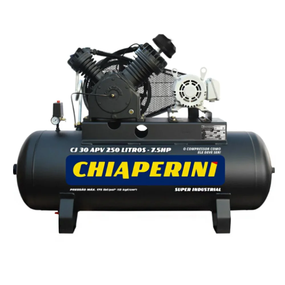 Compressor de Ar 30 Pcm 250 Litros 175PSI 7,5 HP 220/380V Trifásico - Chiaperini-8975701079