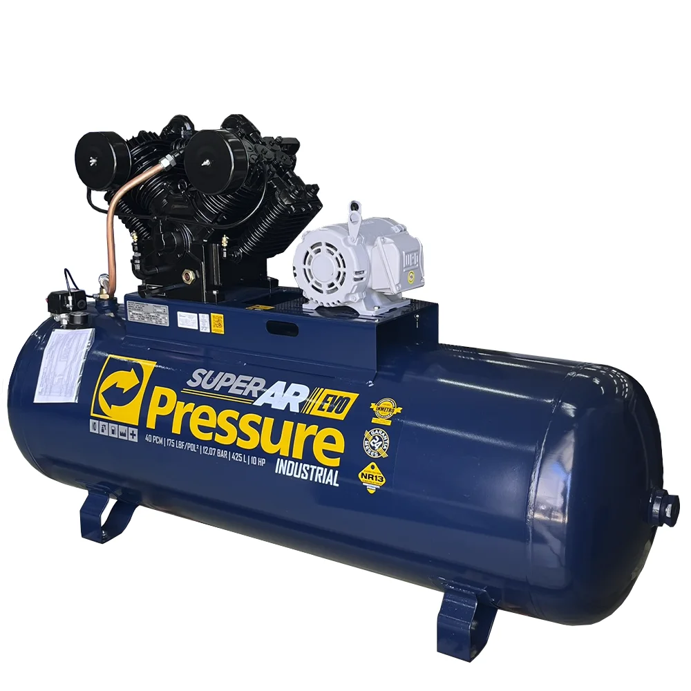 Compressor de Ar 40PCM 10HP 425L Trifásico  - Pressure-8975701372
