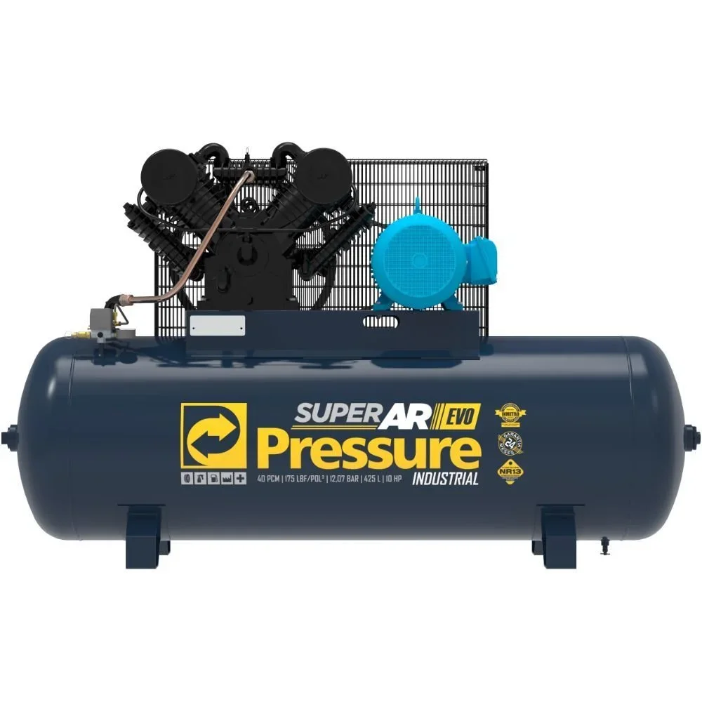 Compressor de Ar 40PCM 10HP 425L Trifásico  - Pressure-8975701372