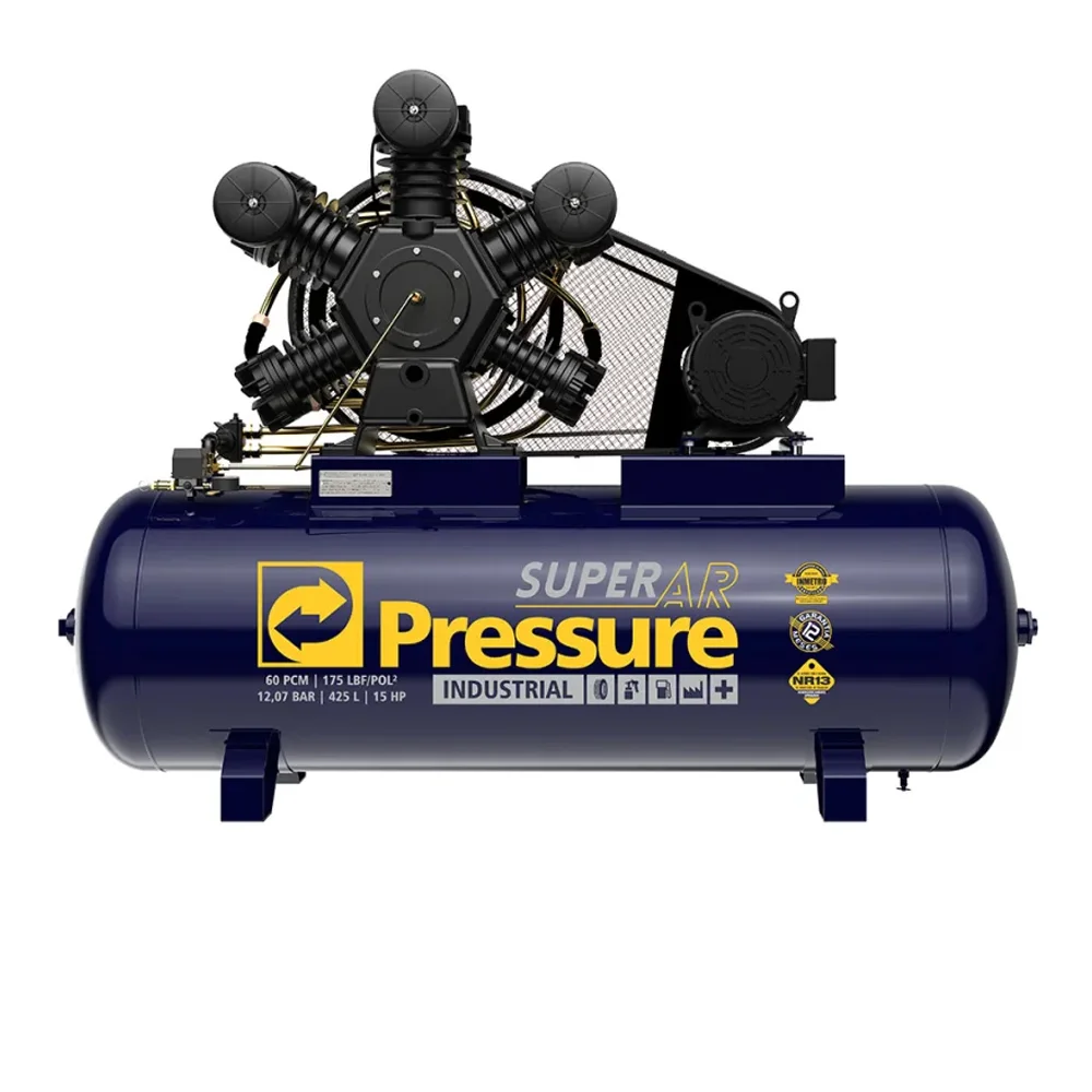 Compressor de ar 60 PCM 425L 15HP 175PSI Trifásico 220/380V - Pressure-8975701098