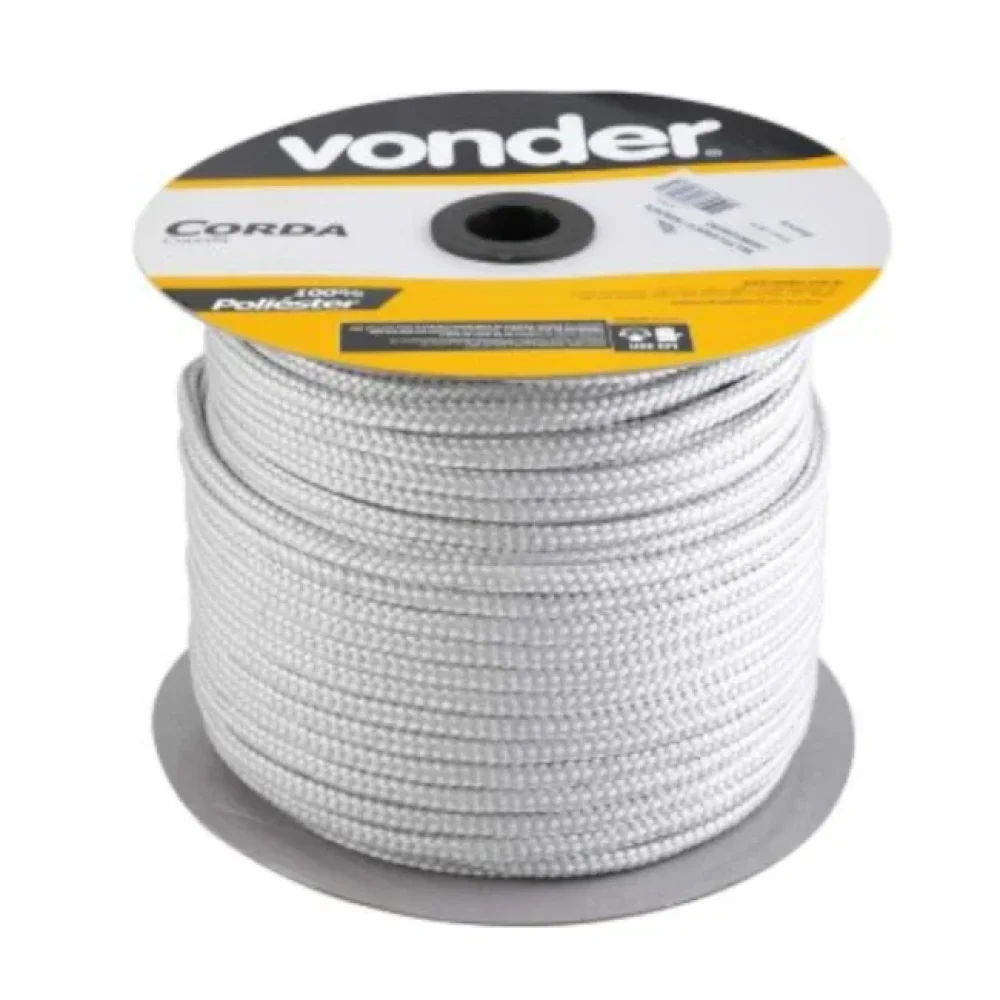 Corda Multifilamento Trançada 10mm x 147m Branca – Vonder-8044510147