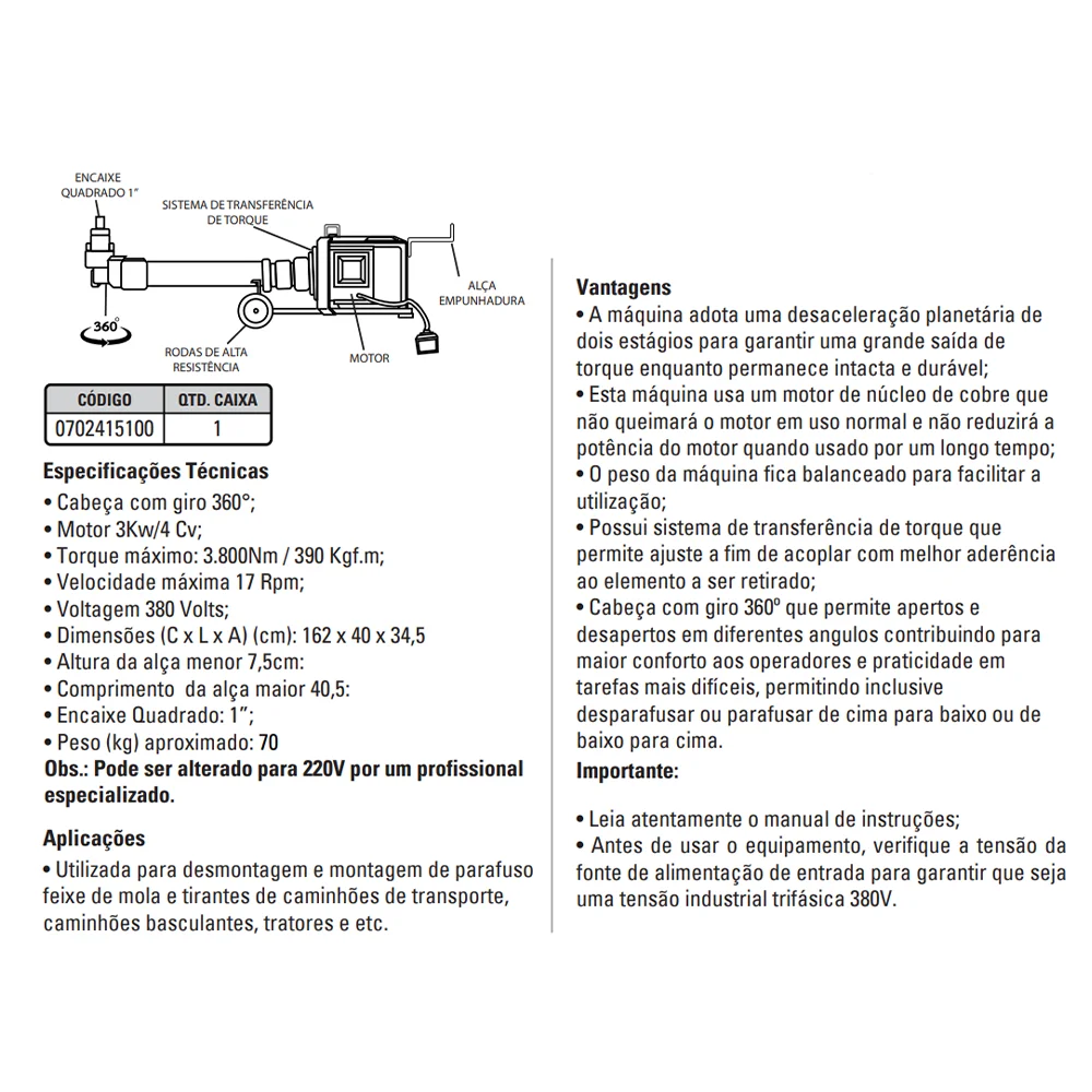 Desparafusadeira de Grampo Curta SGT-4151 - Sigma Tools-0702415100