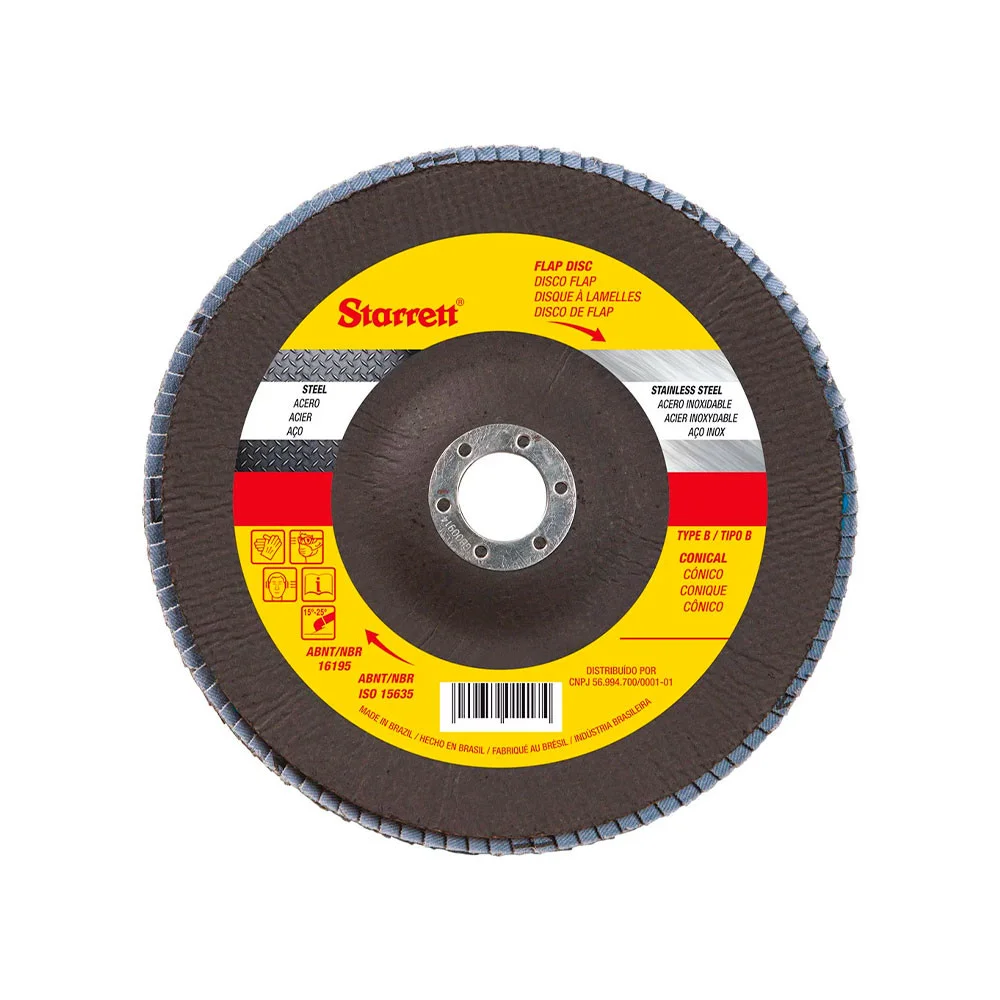 Disco Flap Fibra de Vidro Cônico 180mm Grão 50 – Starrett-FDS180-50FC