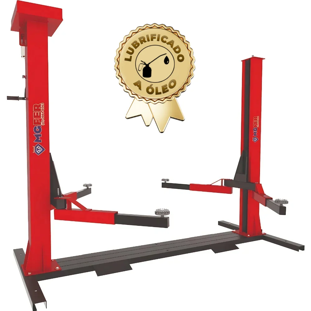 Elevador Automotivo 2600 KG 220/380V Trifásico Lubrificado a Óleo - Vermelho - MGFER-2600