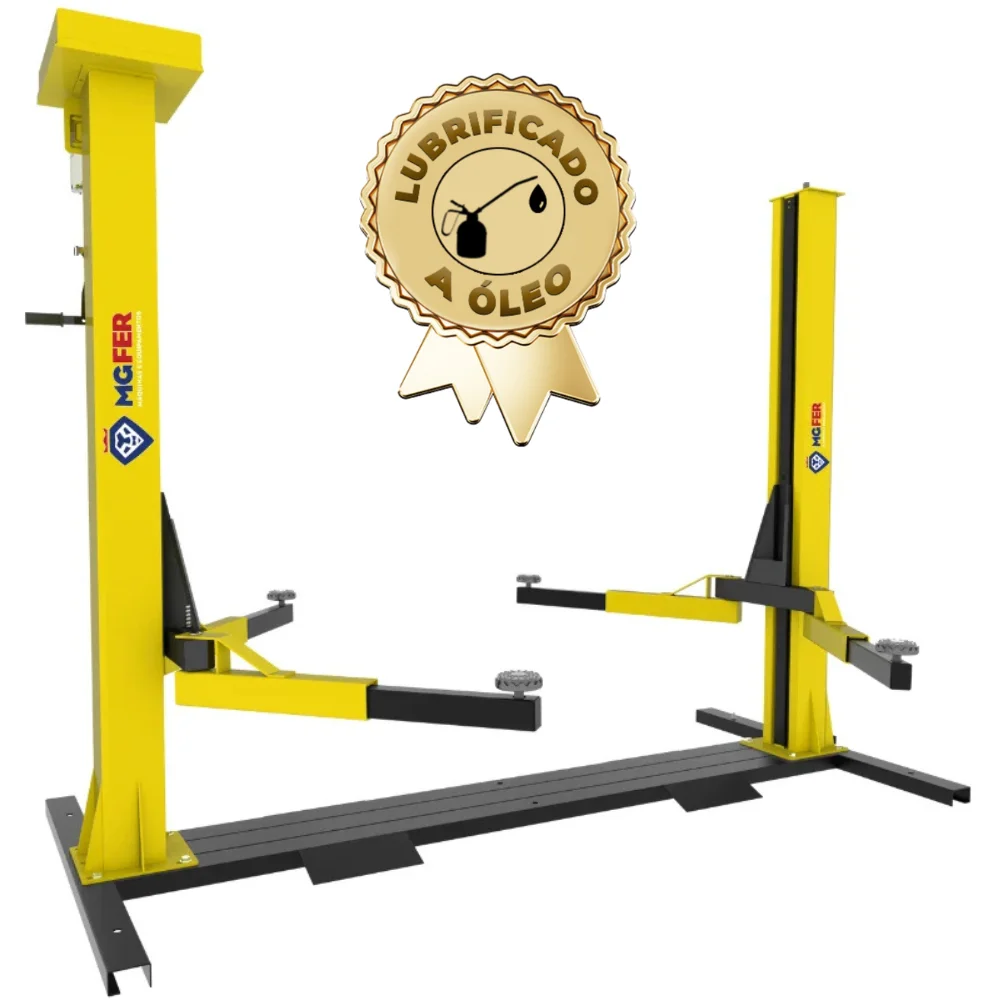 Elevador Automotivo 2,600 KG 220/380V Trifásico Lubrificado a Óleo - Amarelo - MGFER-26005