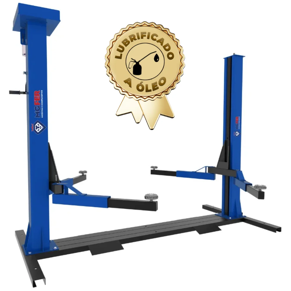 Elevador Automotivo 2,600 KG 220/380V Trifásico Lubrificado a Óleo - Azul - MGFER-2600