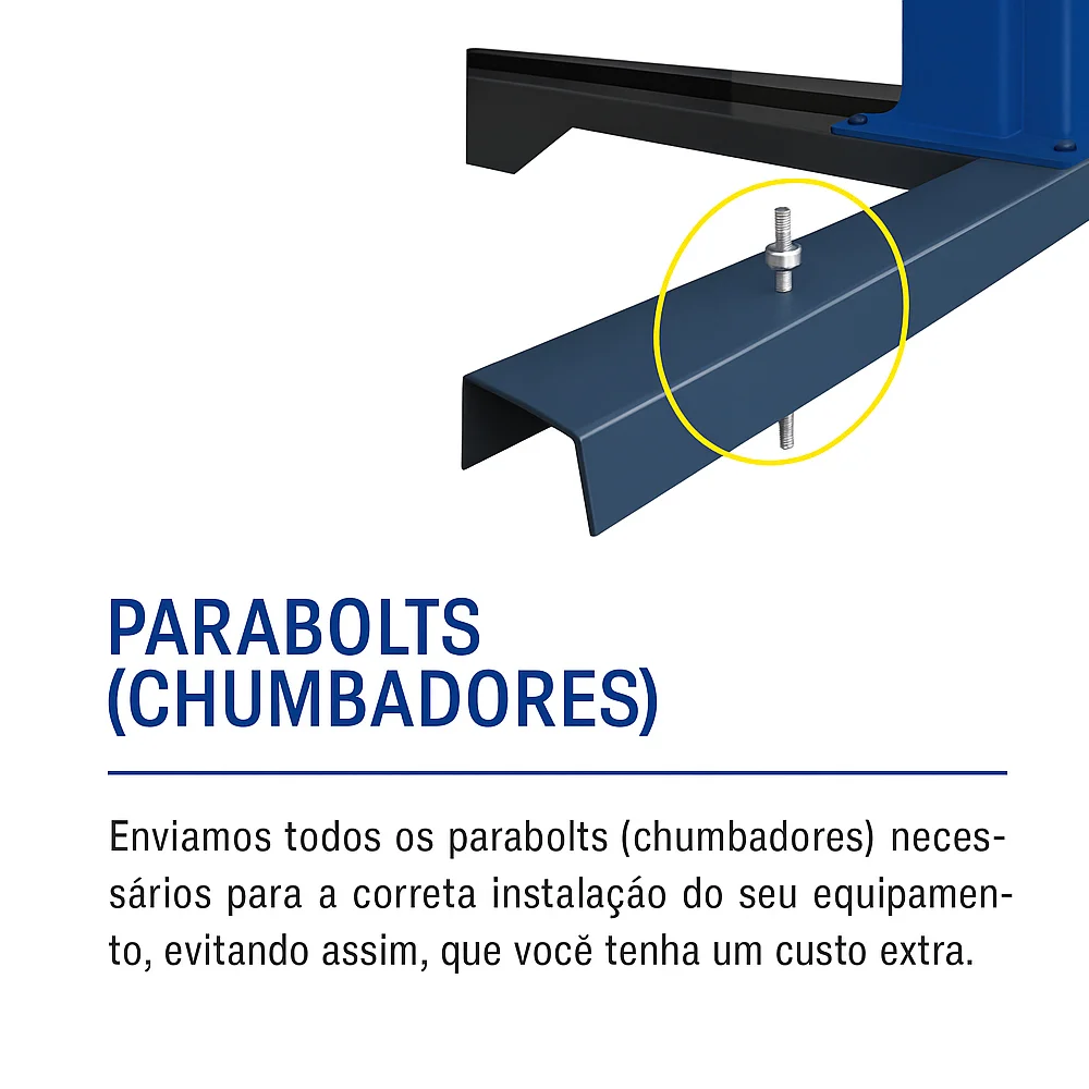 Elevador Automotivo 2,600 KG 220/380V Trifásico Lubrificado a Óleo - Azul - MGFER-2600