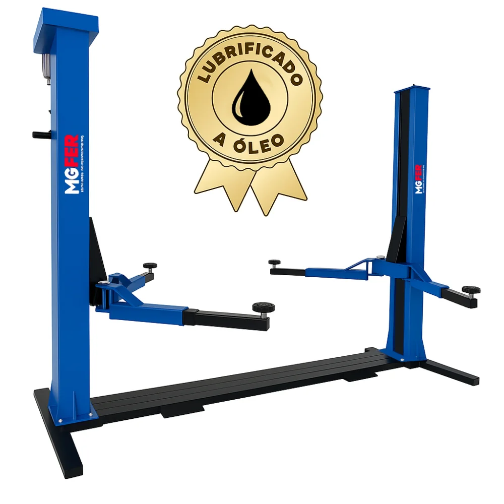 Elevador Automotivo 2,600 KG 220/380V Trifásico Lubrificado a Óleo - Azul - MGFER-2600